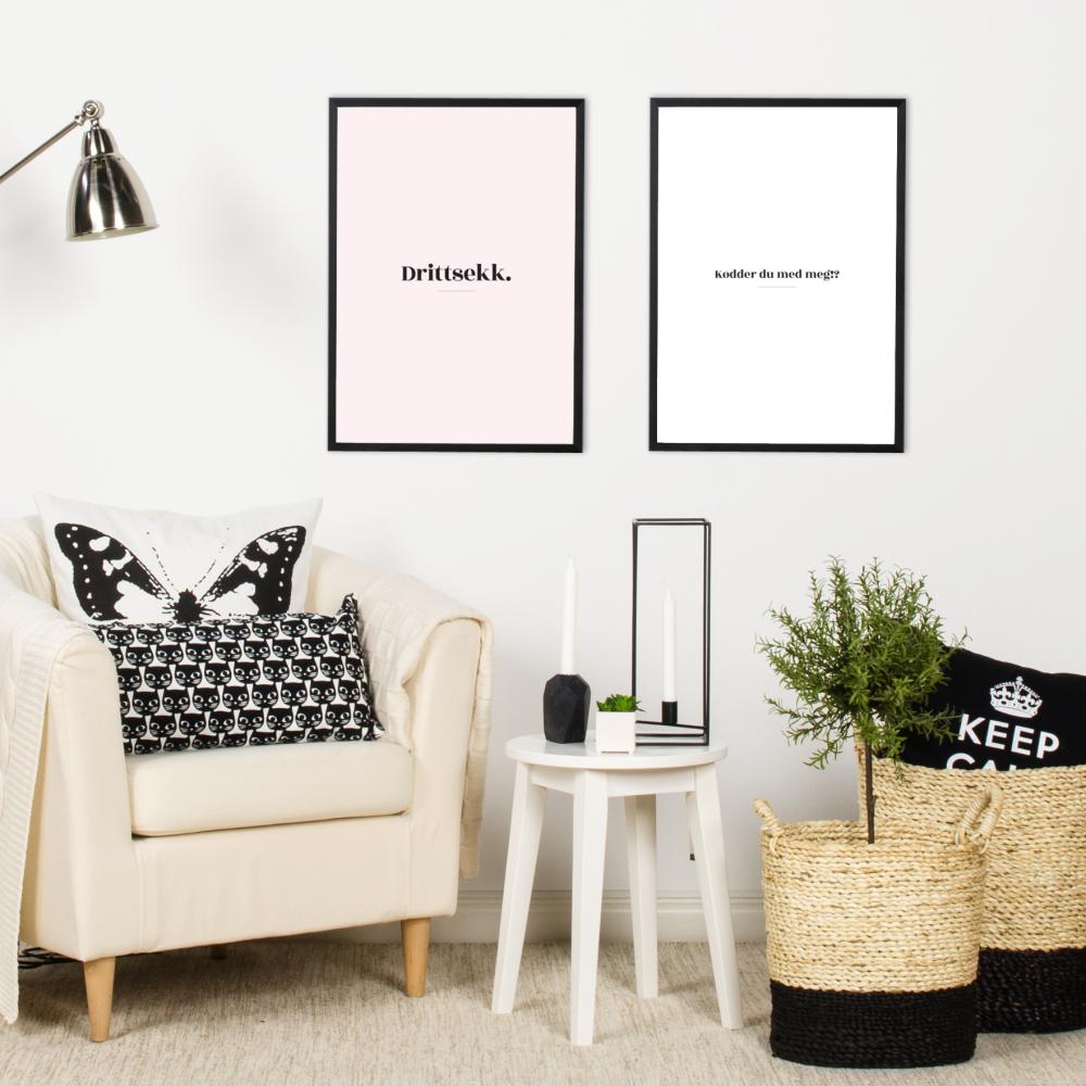Bildverkstad Citaat - Skam - Drittsekk - Roze Poster