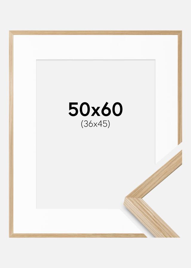 Ram med passepartou Fotolijst Soul Oak Veneer 50x60 cm - Passe-partout Wit 37x46 cm