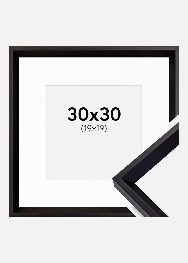 Ram med passepartou Fotolijst Globe Zwart 30x30 cm - Passe-partout Wit 20x20 cm