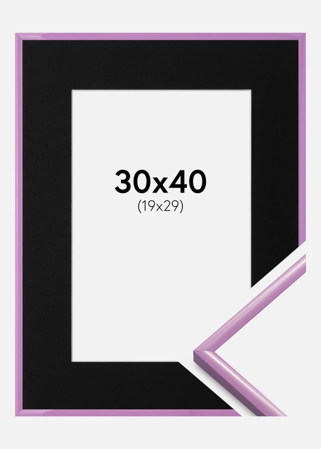 Ram med passepartou Fotolijst New Lifestyle Licht Paars 30x40 cm - Passe-partout Zwart 20x30 cm