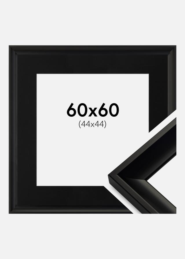 Ram med passepartou Fotolijst Öjaren Zwart 60x60 cm - Passe-partout Zwart 45x45 cm