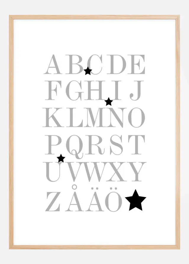 Bildverkstad ABC - Grå/Svart Poster