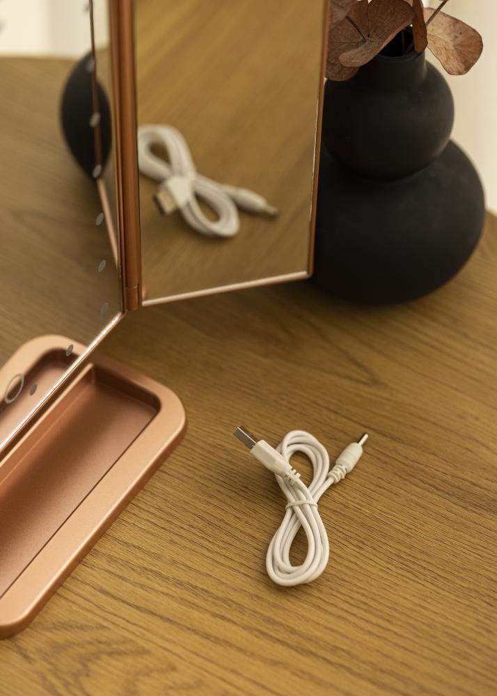 KAILA KAILA Make-up spiegel Tri-Fold Magnifying Roségoud 30x20 cm