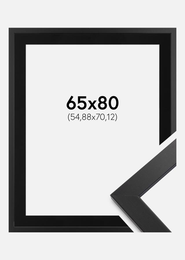 Ram med passepartou Fotolijst Black Wood 65x80 cm - Passe-partout Zwart 22x28 inches