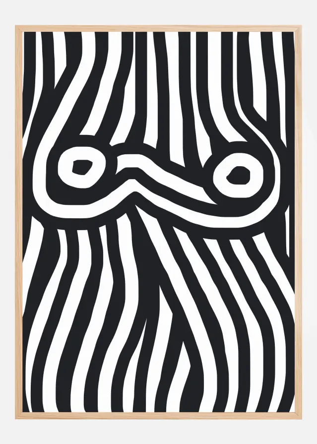 Bildverkstad Black and White Striped Nude Poster
