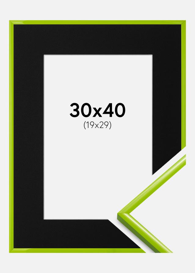 Ram med passepartou Fotolijst New Lifestyle May Green 30x40 cm - Passe-partout Zwart 20x30 cm