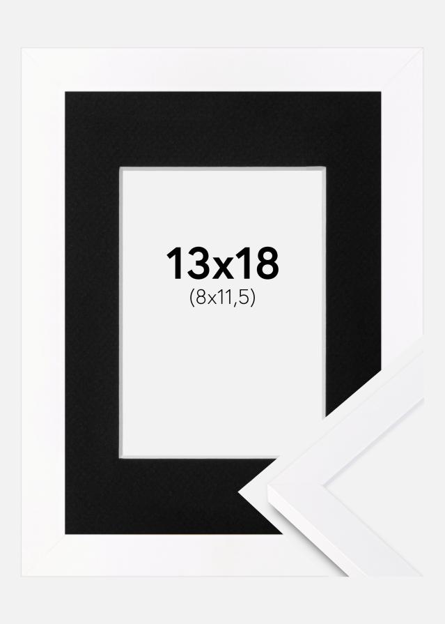 Ram med passepartou Fotolijst Selection Wit 13x18 cm - Passe-partout Zwart 9x12 cm