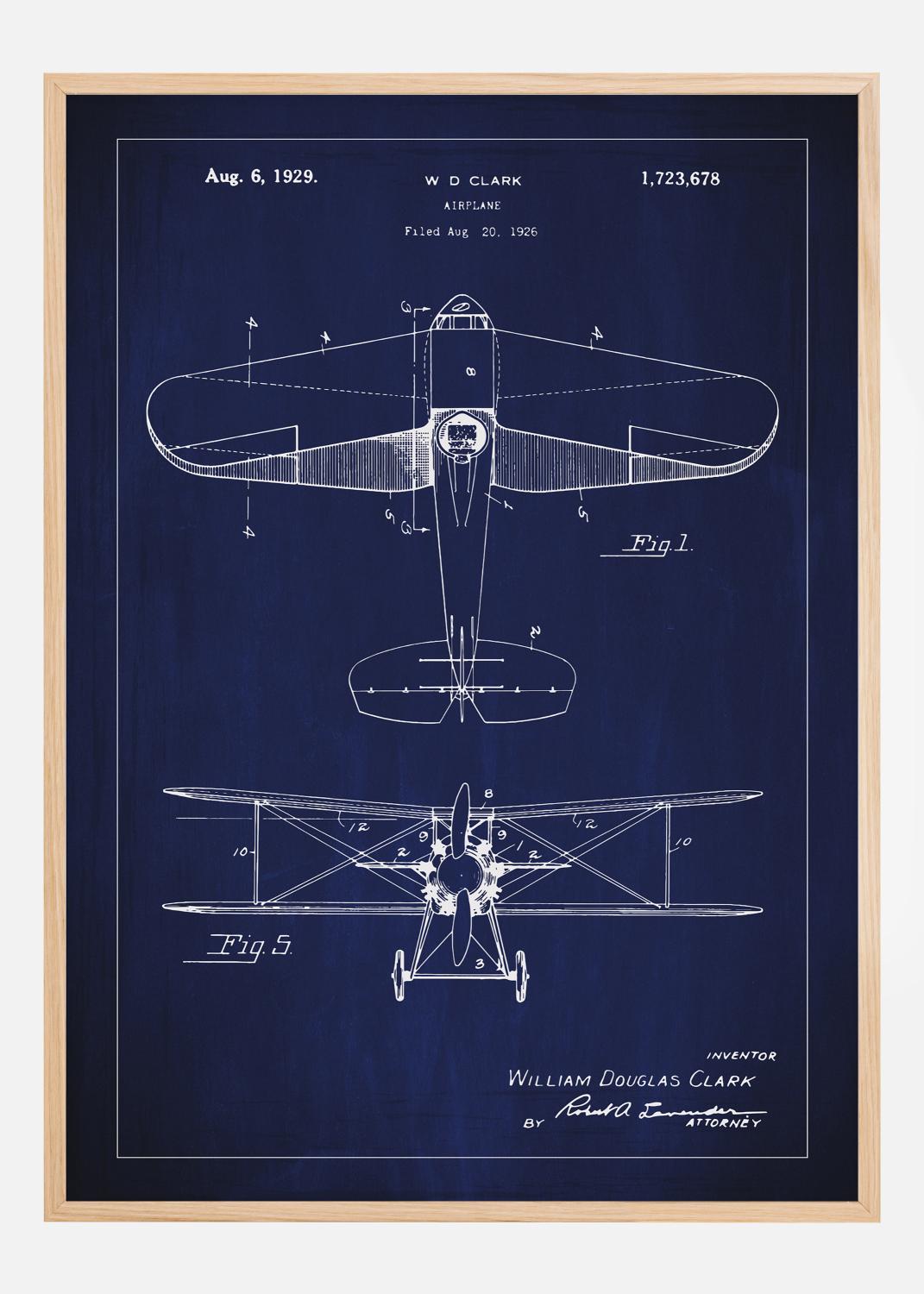 Product Image for Patenttekening - Vliegtuig - Blauw Poster (70x100 cm)