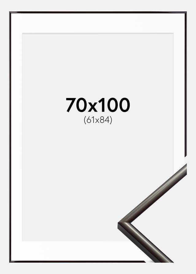 Ram med passepartou Fotolijst New Lifestyle Espresso Brown 70x100 cm - Passe-partout Wit 62x85 cm
