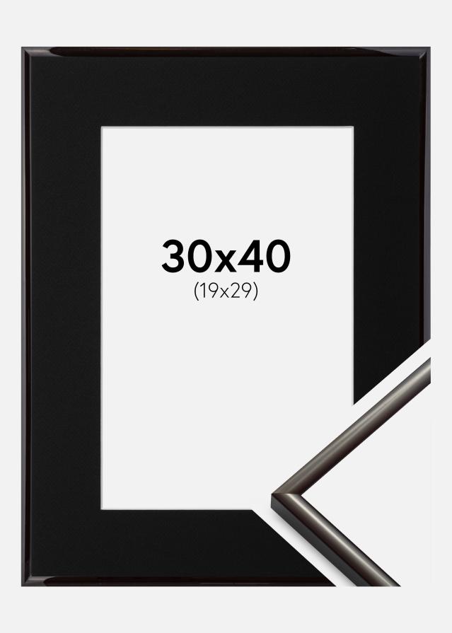 Ram med passepartou Fotolijst New Lifestyle Espresso Brown 30x40 cm - Passe-partout Zwart 20x30 cm
