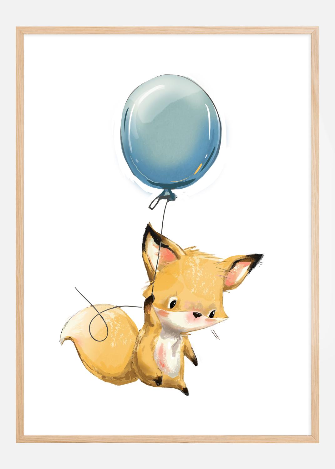 Product Image for Fox Balloon Poster (21x29.7 cm (A4))