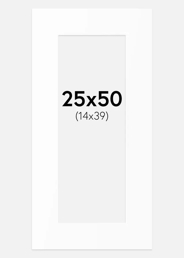 Artlink Passe-partout Wit Standaard (Witte kern) 25x50 cm (14x39)