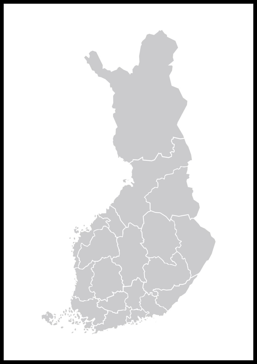 Product Image for Map - Finland - Grijs Poster (21x29,7 cm (A4))