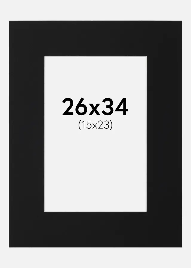 Artlink Passe-partout Zwart Standaard (Witte kern) 26x34 cm (15x23)