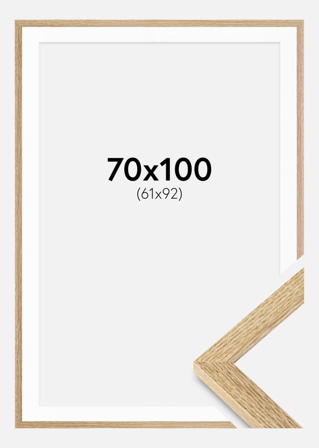 Ram med passepartou Fotolijst Selection Eiken 70x100 cm - Passe-partout Wit 62x93 cm