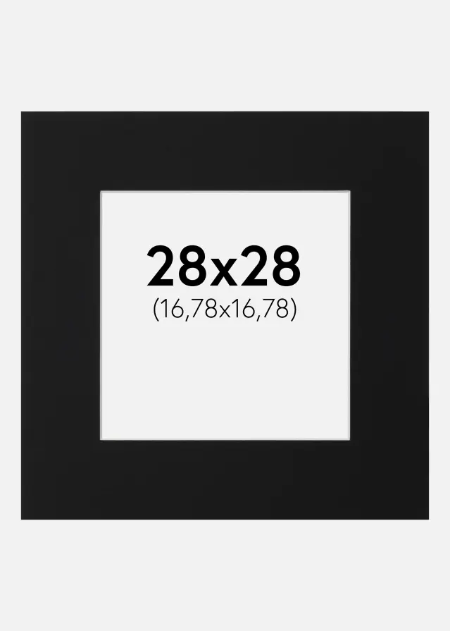 Artlink Passe-partout Zwart Standaard (Witte kern) 28x28 cm (16,78x16,78)