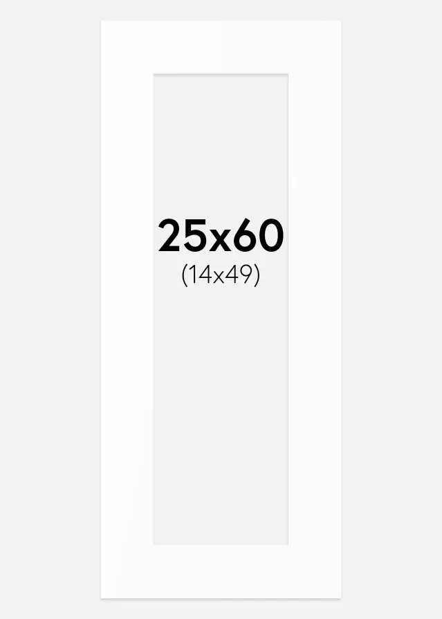 Artlink Passe-partout Wit Standaard (Witte kern) 25x60 cm (14x49)