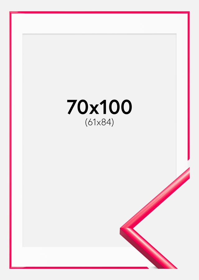Ram med passepartou Fotolijst New Lifestyle Hot Pink 70x100 cm - Passe-partout Wit 62x85 cm
