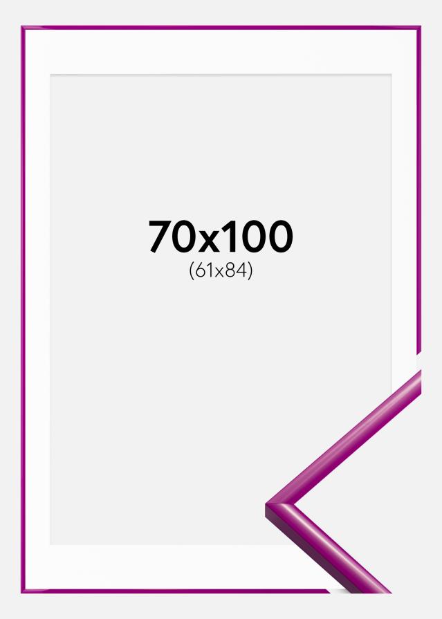 Ram med passepartou Fotolijst New Lifestyle Fuchsia 70x100 cm - Passe-partout Wit 62x85 cm