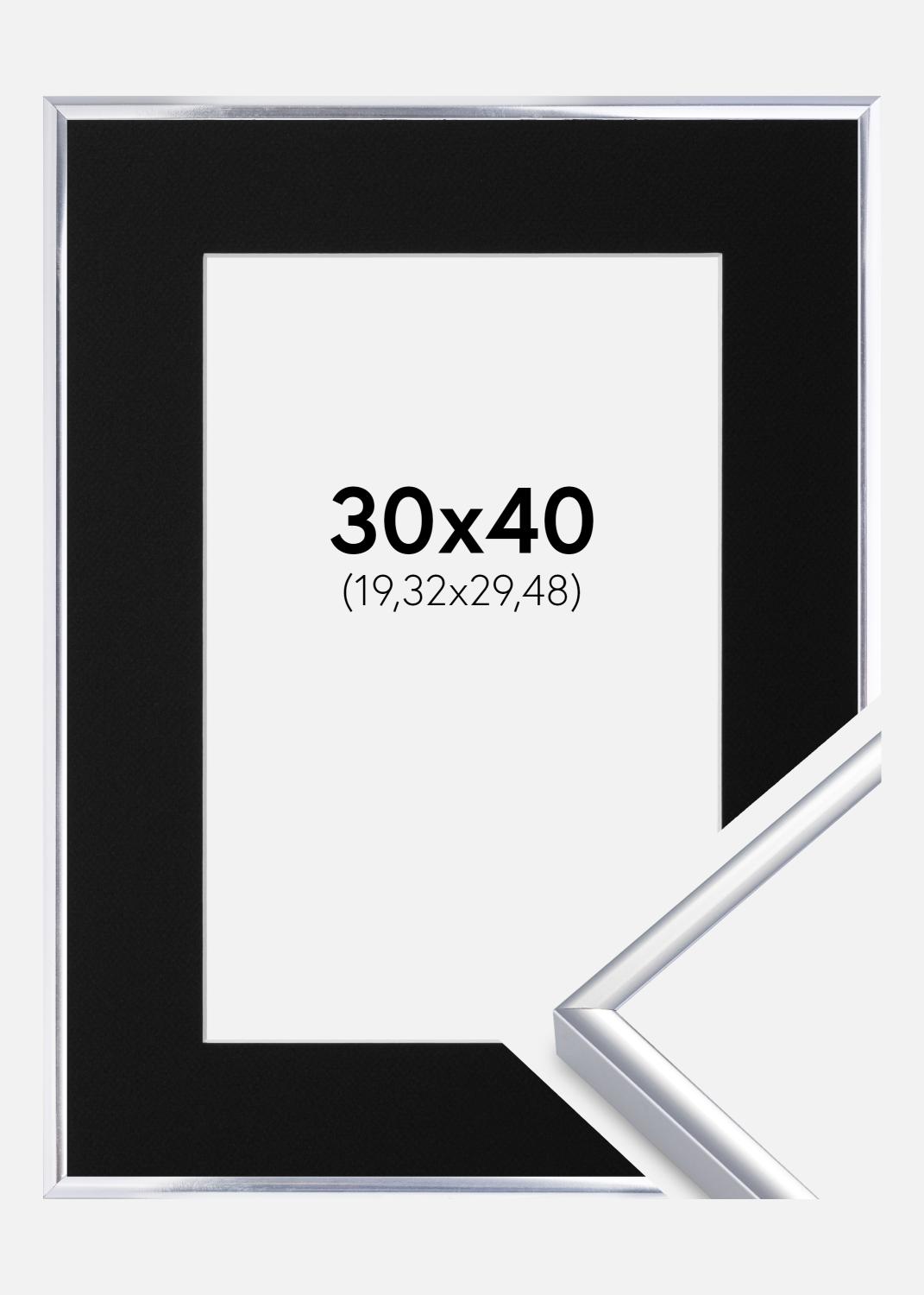 Product Image for Fotolijst Aluminium Glanzend Zilver 30x40 cm - Passe-partout Zwart 8x12 inches