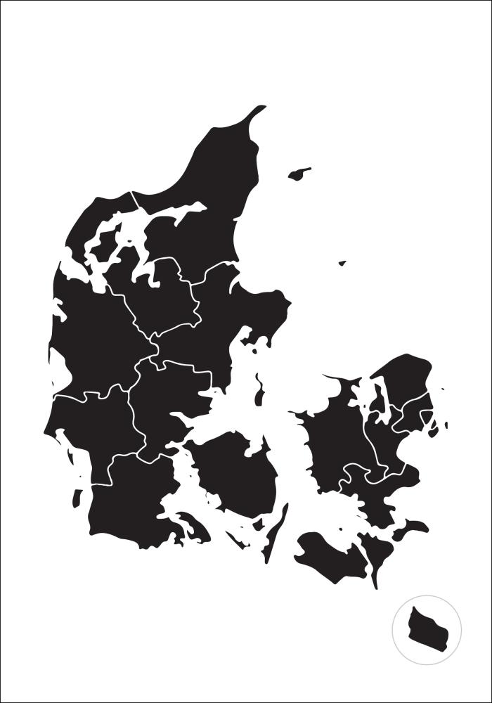 Bildverkstad Map - Danmark - Black Poster