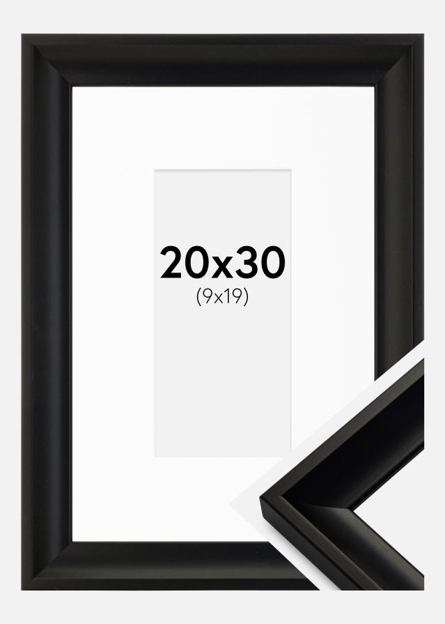 Ram med passepartou Fotolijst Öjaren Zwart 20x30 cm - Passe-partout Wit 10x20 cm