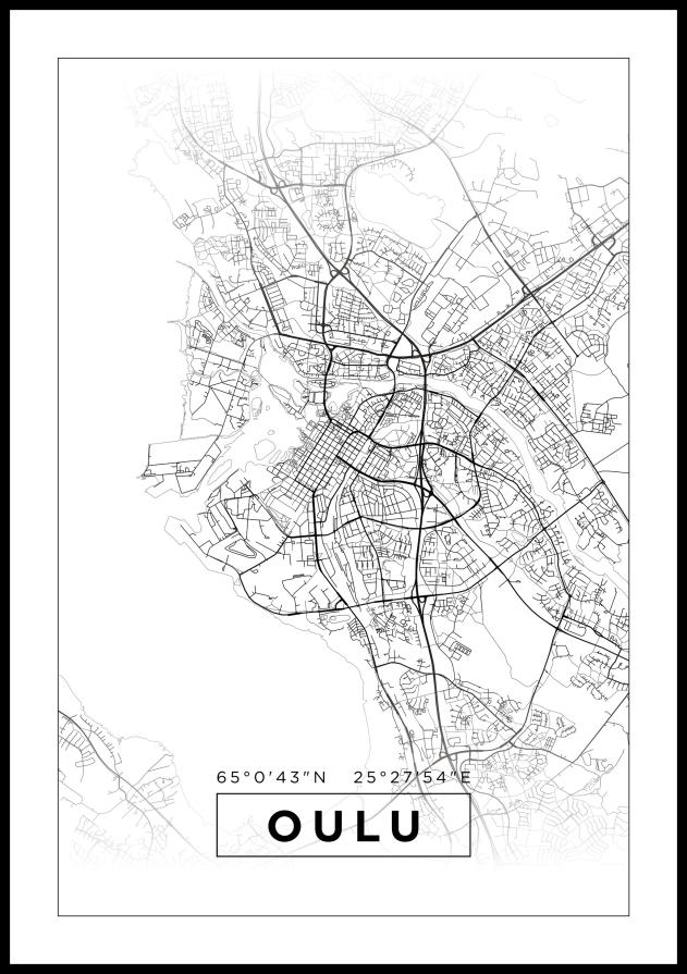 Bildverkstad Map - Oulu - White Poster