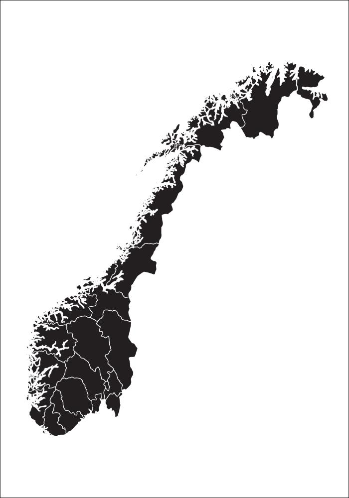 Bildverkstad Map - Norge - Black Poster
