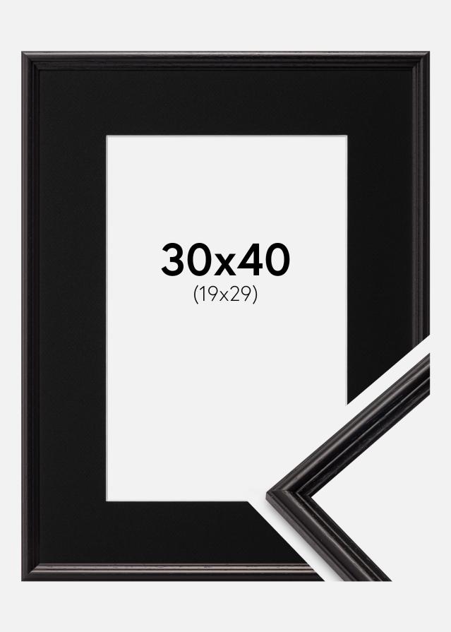 Ram med passepartou Fotolijst Horndal Zwart 30x40 cm - Passe-partout Zwart 20x30 cm