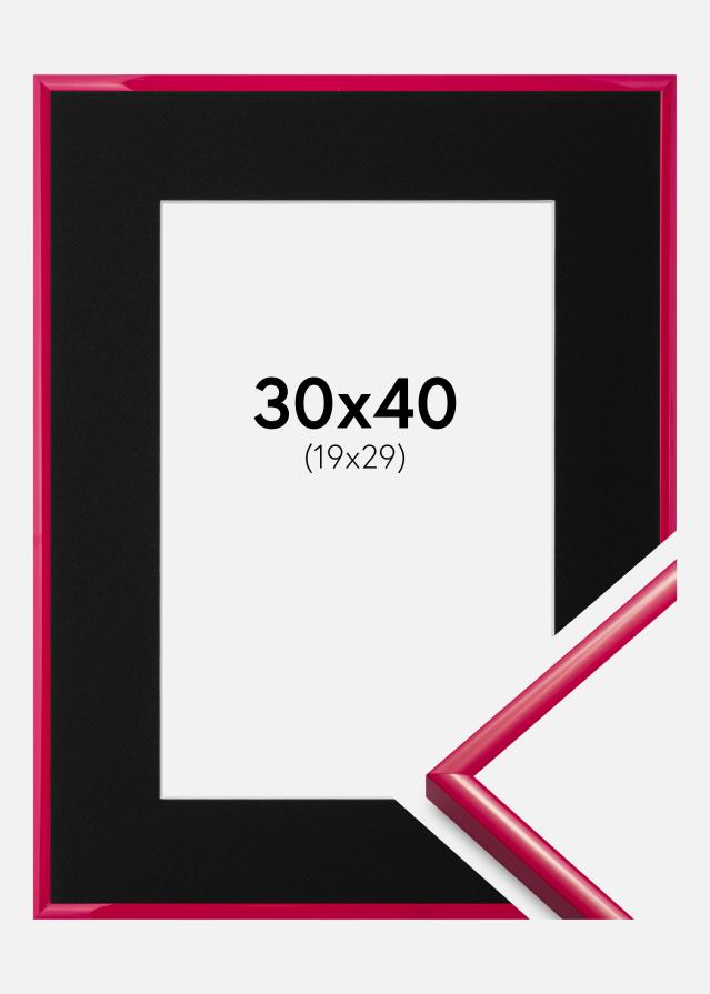 Ram med passepartou Fotolijst New Lifestyle Rose 30x40 cm - Passe-partout Zwart 20x30 cm