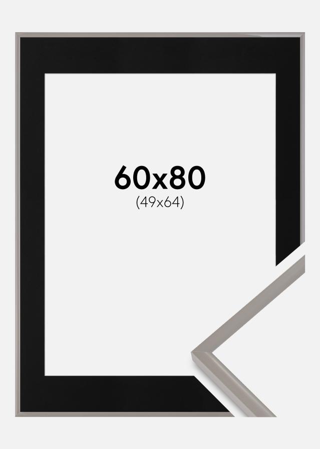 Ram med passepartou Fotolijst New Lifestyle Earth Grey 60x80 cm - Passe-partout Zwart 50x65 cm