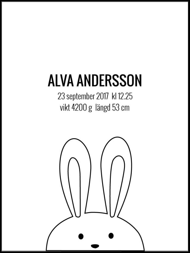 Personlig poster Rabbit Ears