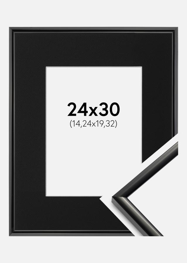 Ram med passepartou Fotolijst New Lifestyle Zwart 24x30 cm - Passe-partout Zwart 6x8 inches