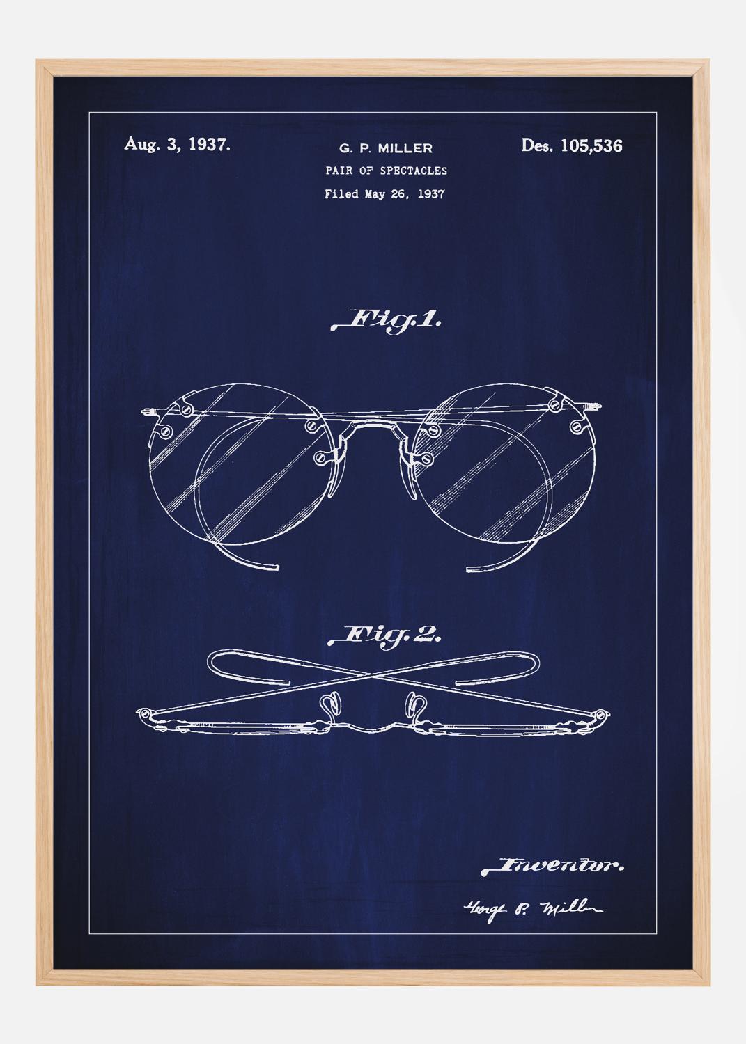 Product Image for Patenttekening - Bril A - Blauw Poster (30x40 cm)