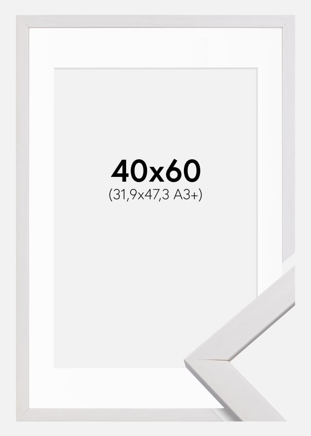 Ram med passepartou Fotolijst Stilren Wit 40x60 cm - Passe-partout Wit 32,9x48,3 cm (A3+)