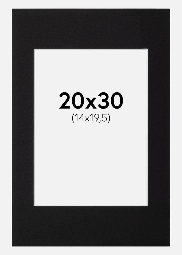 Artlink Passe-partout Zwart Standaard (Witte kern) 20x30 cm (14x19,5)