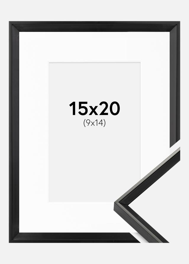 Ram med passepartou Fotolijst Desire Zwart 15x20 cm - Passe-partout Wit 10x15 cm