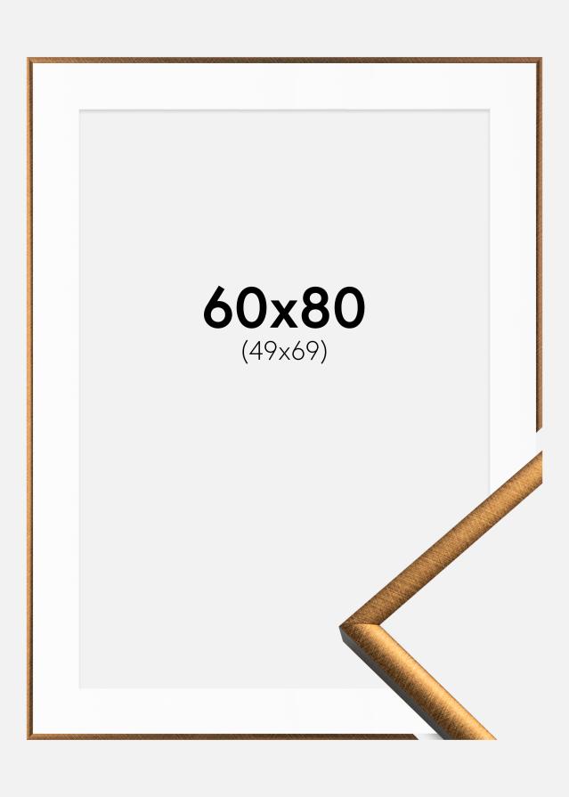 Ram med passepartou Fotolijst New Lifestyle Brons 60x80 cm - Passe-partout Wit 50x70 cm
