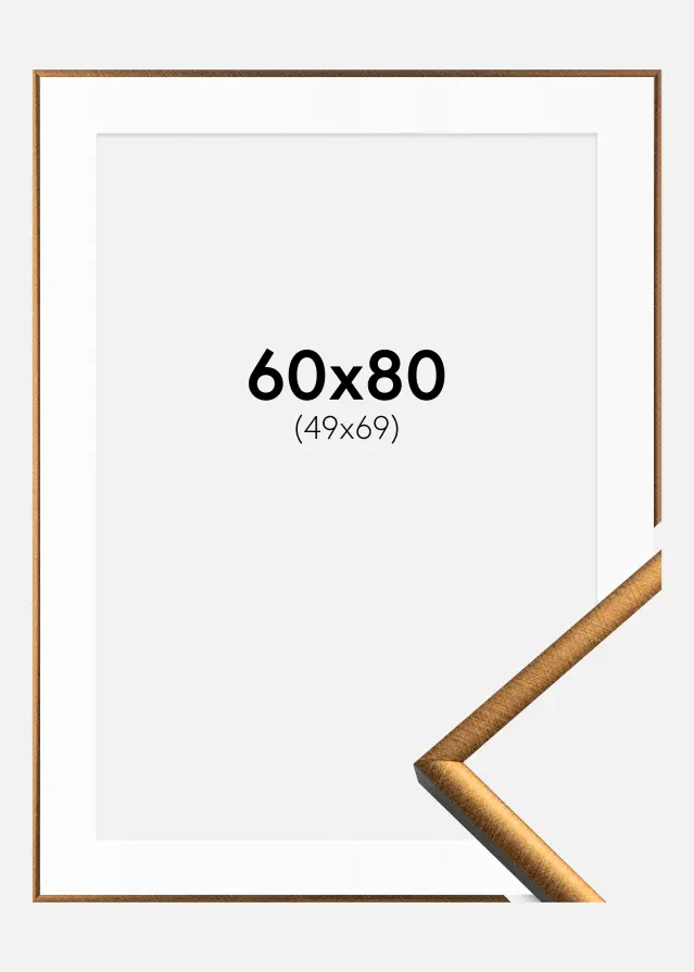 Ram med passepartou Fotolijst New Lifestyle Brons 60x80 cm - Passe-partout Wit 50x70 cm