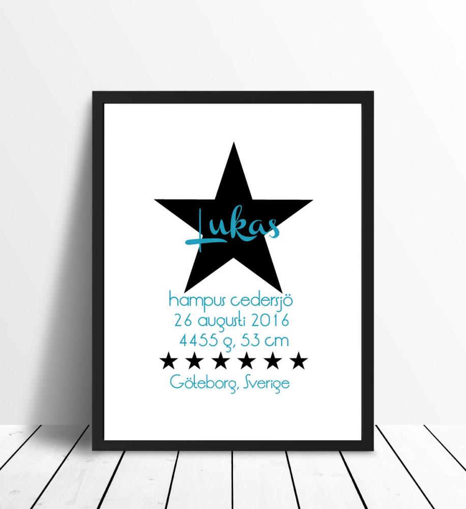 Personlig poster Famous - Black/Blue