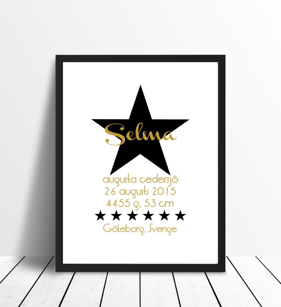 Personlig poster Famous - Black/Gold