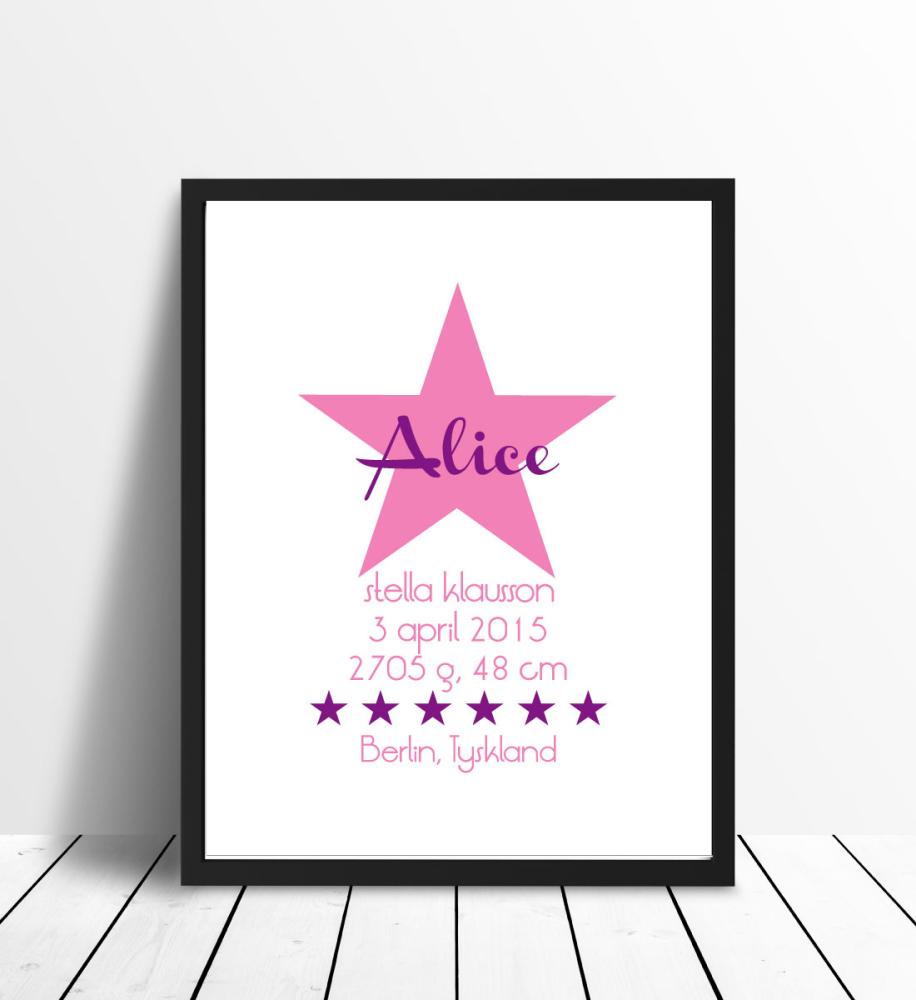 Personlig poster Famous - Pink/Purple
