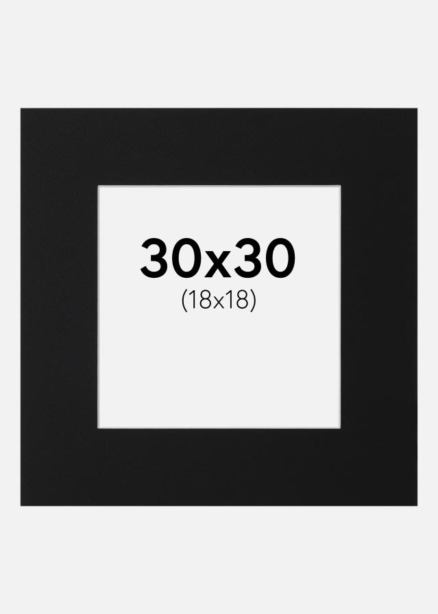 Artlink Passe-partout Zwart Standaard (Witte kern) 30x30 cm (18x18)