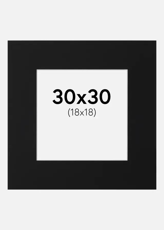 Artlink Passe-partout Zwart Standaard (Witte kern) 30x30 cm (18x18)