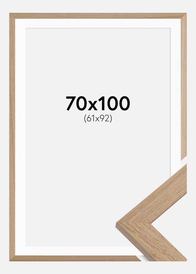 Ram med passepartou Fotolijst Trendline Eiken 70x100 cm - Passe-partout Wit 62x93 cm