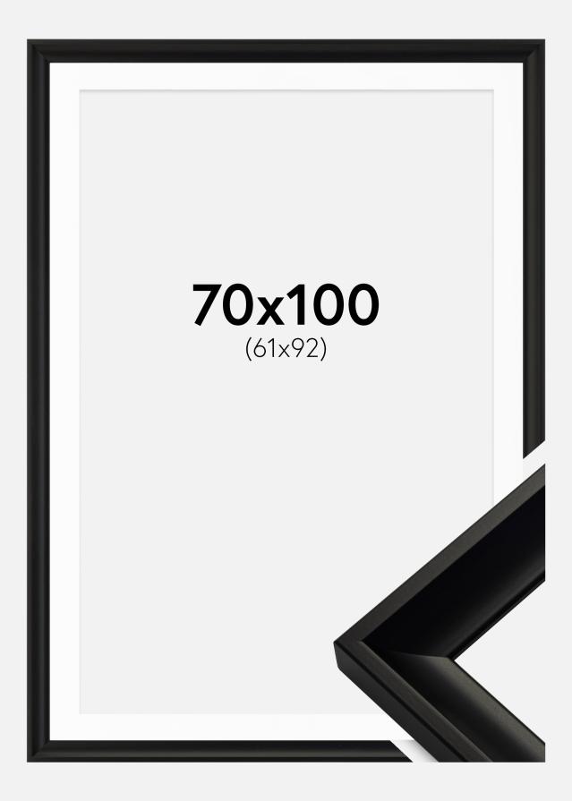 Ram med passepartou Fotolijst Öjaren Zwart 70x100 cm - Passe-partout Wit 62x93 cm