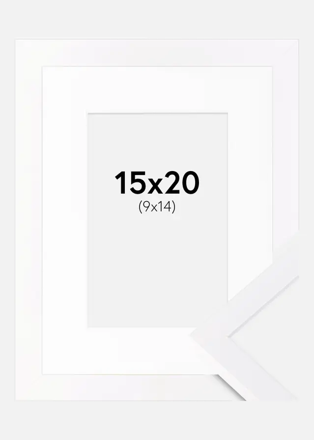 Ram med passepartou Fotolijst Selection Wit 15x20 cm - Passe-partout Wit 10x15 cm
