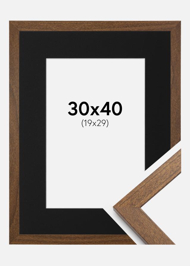 Ram med passepartou Fotolijst Stilren Warm Brown 30x40 cm - Passe-partout Zwart 20x30 cm