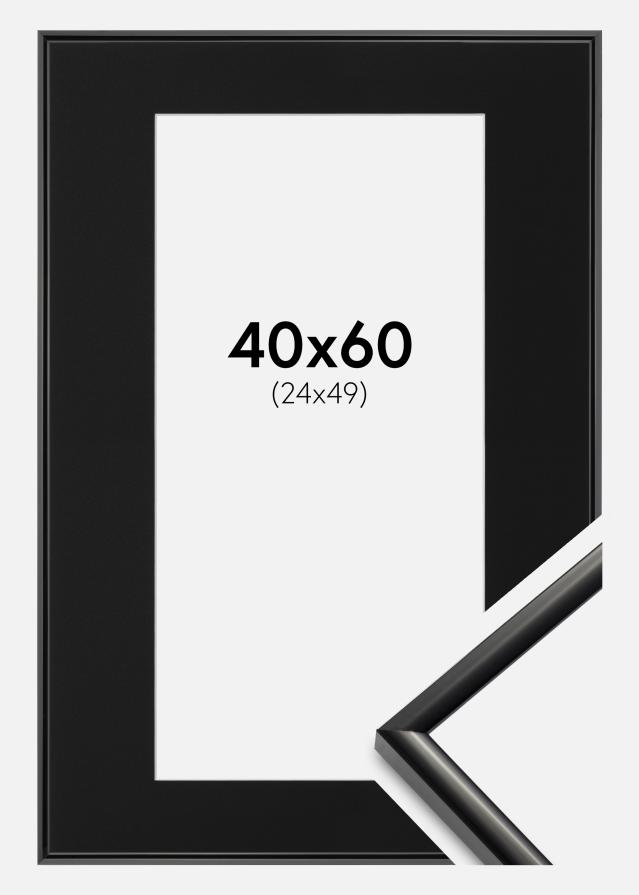 Ram med passepartou Fotolijst New Lifestyle Zwart 40x60 cm - Passe-partout Zwart 25x50 cm