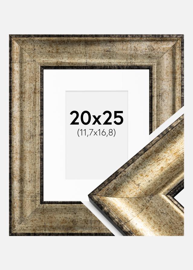 Ram med passepartou Fotolijst Saltsjöbaden Antiek Goud 20x25 cm - Passe-partout Wit 5x7 inches